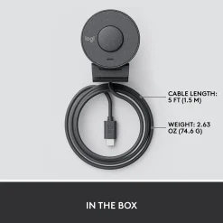 Logitech Brio 300 HD 1080p Webcam, 2 Megapixels, Graphite (960-001497)