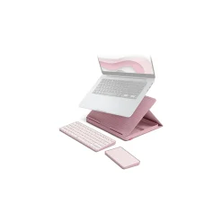 Logitech Casa Pop-Up Desk Work From Home Kit: Laptop Stand, Keyboard, Touchpad & Storage, Bohemian Blush (920-011237)