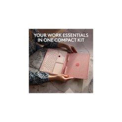 Logitech Casa Pop-Up Desk Work From Home Kit: Laptop Stand, Keyboard, Touchpad & Storage, Bohemian Blush (920-011237)