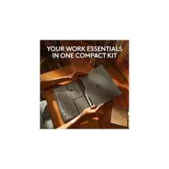 Logitech Casa Pop-Up Desk Work From Home Kit: Laptop Stand, Keyboard, Touchpad & Storage, Classic Chic (920-011236)