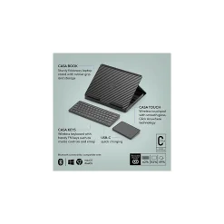 Logitech Casa Pop-Up Desk Work From Home Kit: Laptop Stand, Keyboard, Touchpad & Storage, Classic Chic (920-011236)