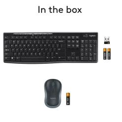 Logitech Combo MK270 Wireless Keyboard & Mouse, Black (920-004536)