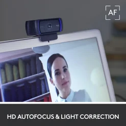 Logitech C920S Pro 1080p HD Webcam, Black (960-001257)