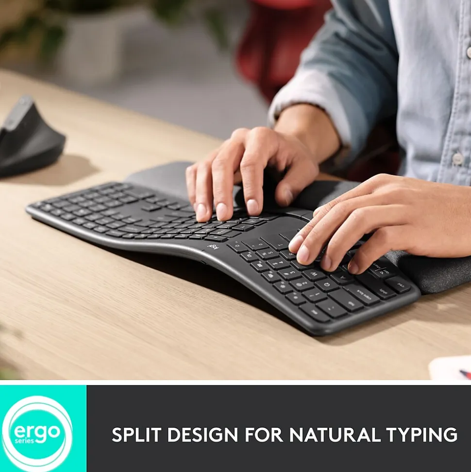 Logitech ERGO K860 Wireless Keyboard, Graphite (920-009166)