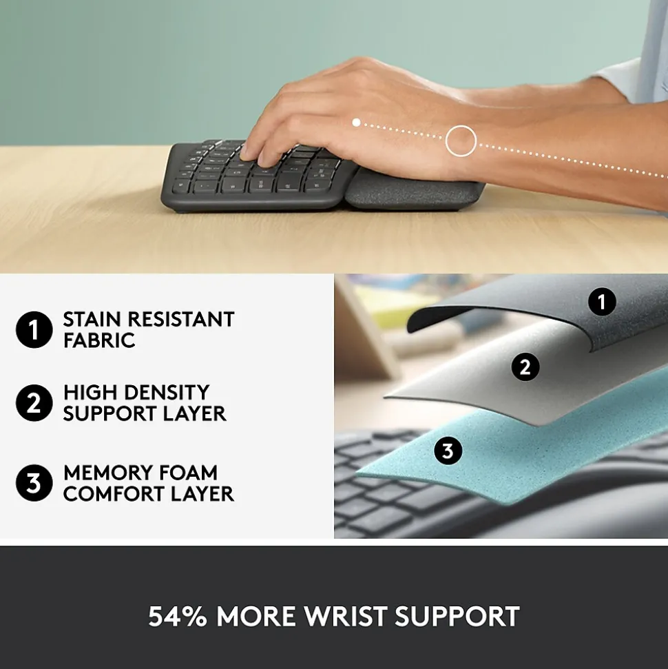 Logitech ERGO K860 Wireless Keyboard, Graphite (920-009166)