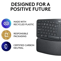 Logitech ERGO K860 Wireless Keyboard, Graphite (920-009166)