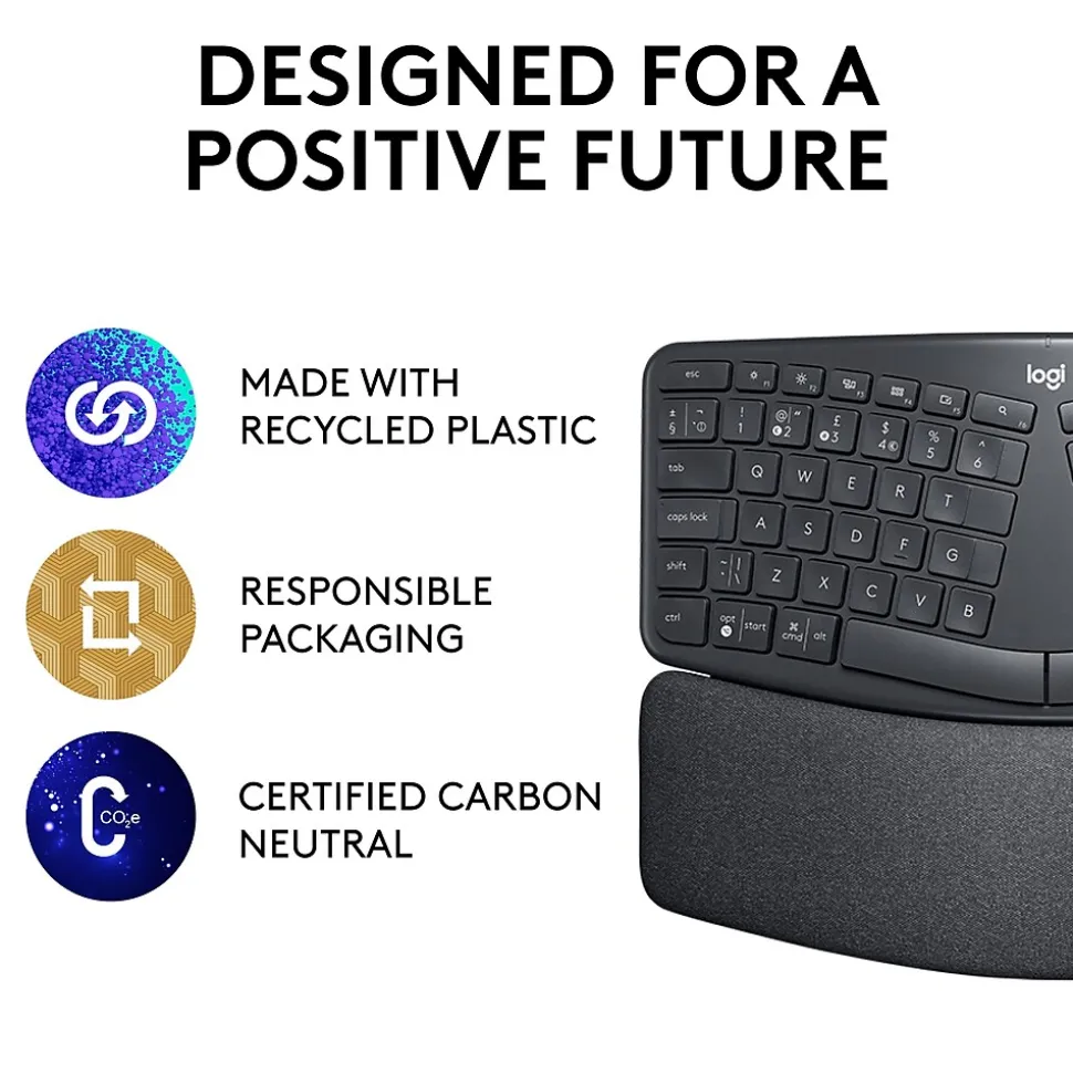 Logitech ERGO K860 Wireless Keyboard, Graphite (920-009166)