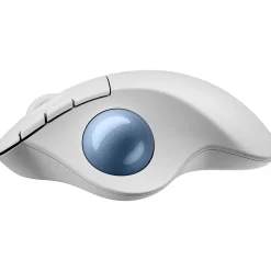 Logitech Ergo M575S Wireless Ergonomic Optical USB Mouse, Off-White/Blue (910-007028)
