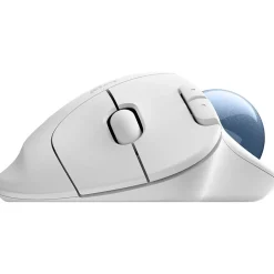 Logitech Ergo M575S Wireless Ergonomic Optical USB Mouse, Off-White/Blue (910-007028)