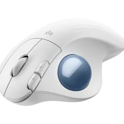 Logitech Ergo M575S Wireless Ergonomic Optical USB Mouse, Off-White/Blue (910-007028)