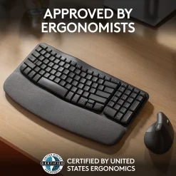 Logitech Ergo Series Wave Keys Wireless Ergonomic Keyboard, Graphite (920-011898)