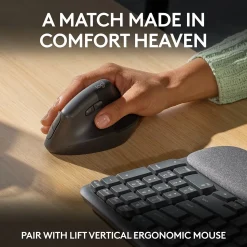 Logitech Ergo Series Wave Keys Wireless Ergonomic Keyboard, Graphite (920-011898)