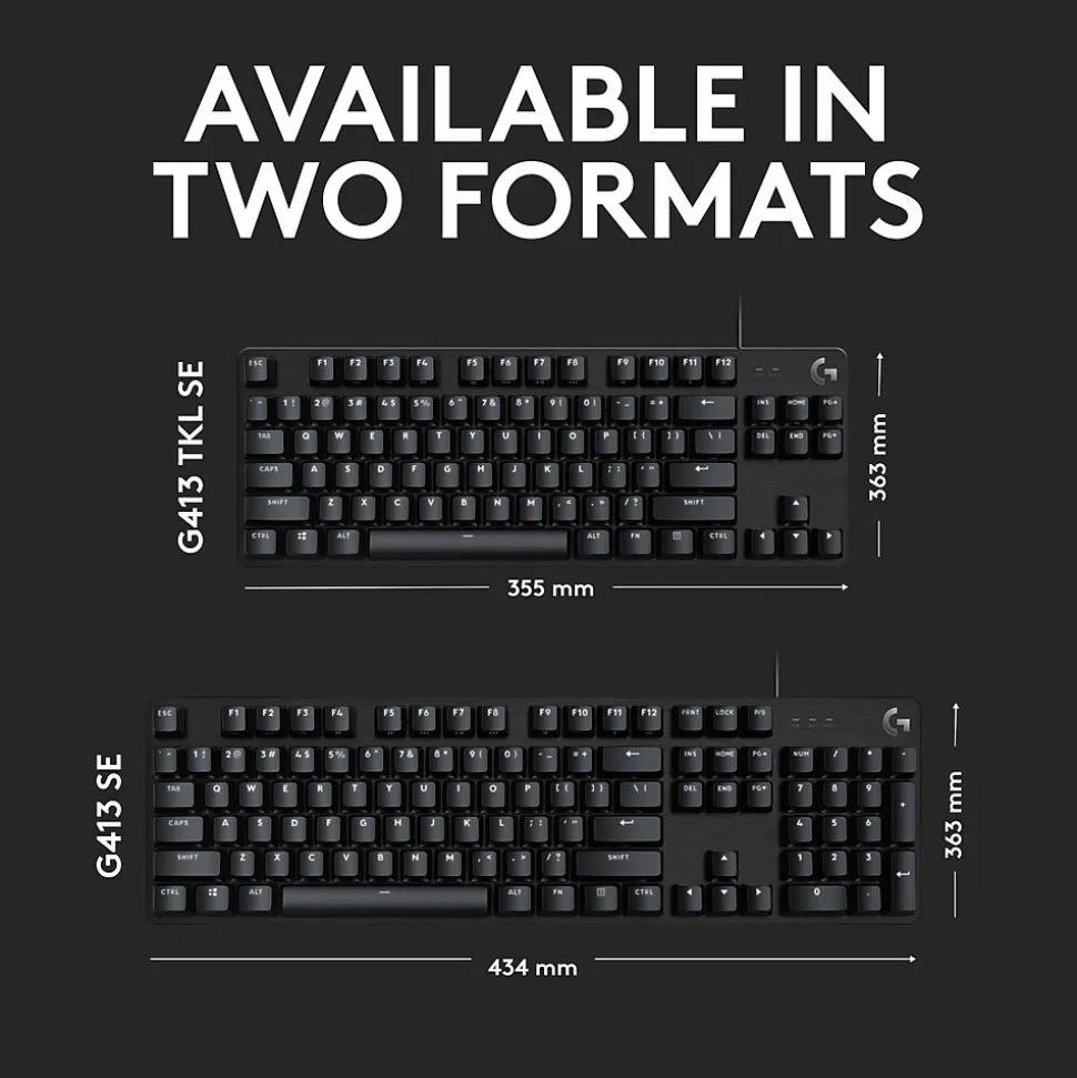 Logitech G G413 TKL SE Gaming Mechanical Keyboard, Black (920010442)