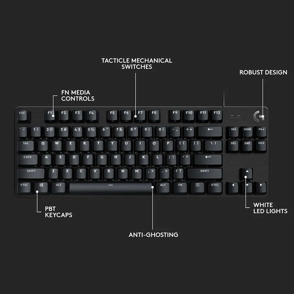 Logitech G G413 TKL SE Gaming Mechanical Keyboard, Black (920010442)