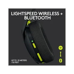Logitech G435 LIGHTSPEED Bluetooth Over-the-Ear Gaming Headset, Black (981-001049)