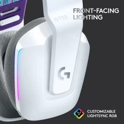 Logitech G Series G733 Wireless Over-the-Ear Gaming Headset, White (981-000882)