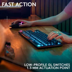 Logitech G Series G915 X LIGHTSPEED TKL Wireless Clicky Gaming Keyboard, Black (920-012753)