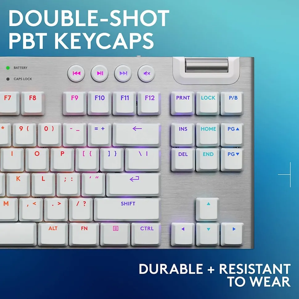 Logitech G Series G915 X LIGHTSPEED TKL Wireless Tactile Gaming Keyboard, White (920-012732)