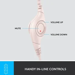 Logitech H390 Noise Canceling Stereo Headset, Rose (981-001280)