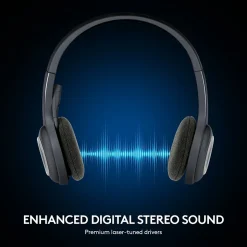 Logitech H600 Wireless Computer Headset, Over-the-Head, Black