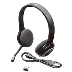 Logitech H600 Wireless Computer Headset, Over-the-Head, Black