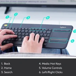 Logitech K400 Plus Wireless Touch Keyboard, Dark Gray (920-007119)
