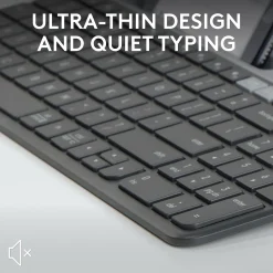 Logitech K585 Slim Multi-Device Wireless Keyboard, Graphite (920-011479)