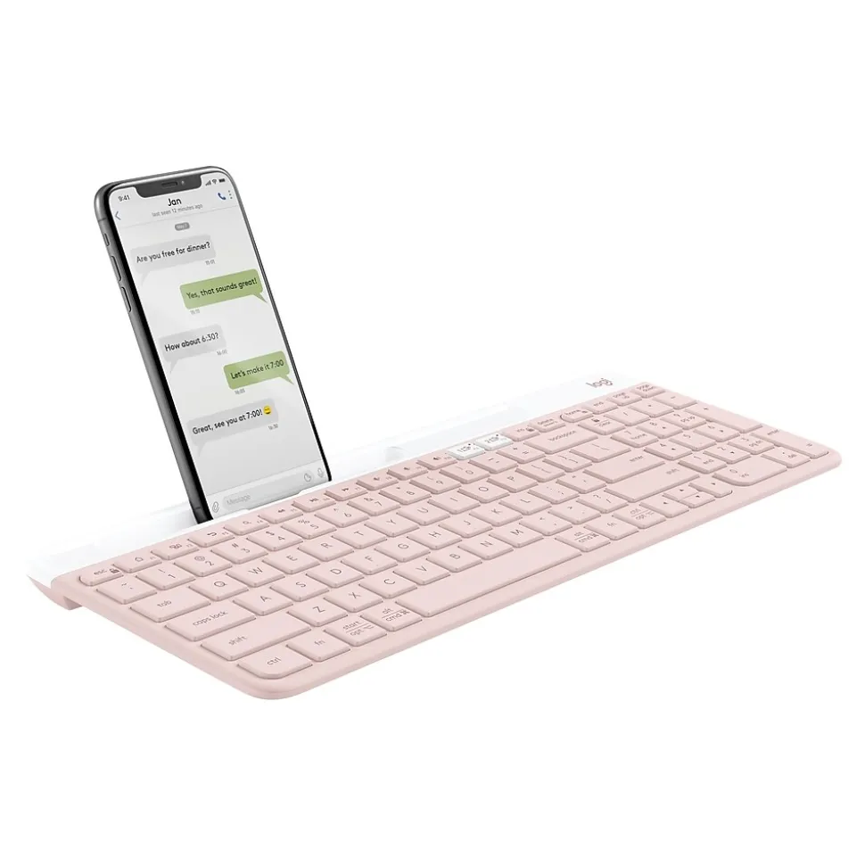Logitech K585 Slim Multi-Device Wireless Keyboard, Rose (920-011477)