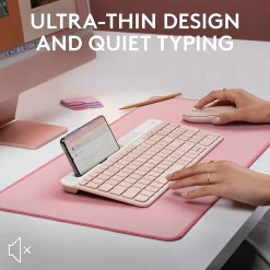 Logitech K585 Slim Multi-Device Wireless Keyboard, Rose (920-011477)