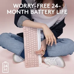 Logitech K585 Slim Multi-Device Wireless Keyboard, Rose (920-011477)