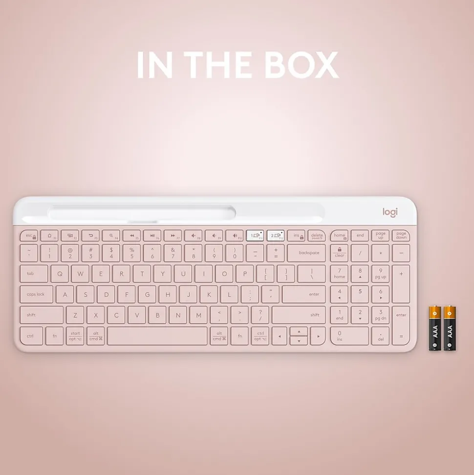 Logitech K585 Slim Multi-Device Wireless Keyboard, Rose (920-011477)