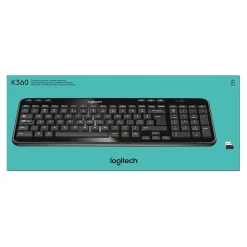 Logitech K360 Wireless Keyboard, Glossy Black (920-004088)