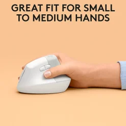 Logitech Lift Vertical Ergonomic Wireless Optical Mouse for Mac, White (910-006471)