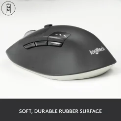 Logitech M720 TRIATHLON Wireless Ergonomic Optical Bluetooth & USB Mouse, Black (910-004790)