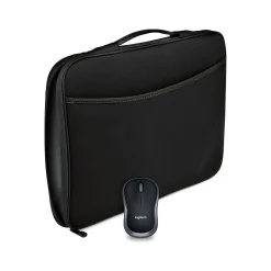 Logitech M185 Wireless Ambidextrous Optical Mouse with Laptop Sleeve, Black (910-004806)