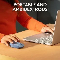 Logitech M170 Wireless Ambidextrous Optical Mouse, Blue/Gray (910-006863)