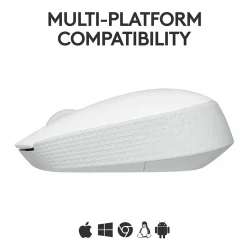 Logitech M170 Wireless Ambidextrous Optical Mouse, Off-White (910-006864)