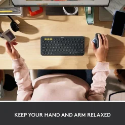 Logitech M575 Wireless Ergonomic Trackball Bluetooth & USB Mouse, Black (910-005869)