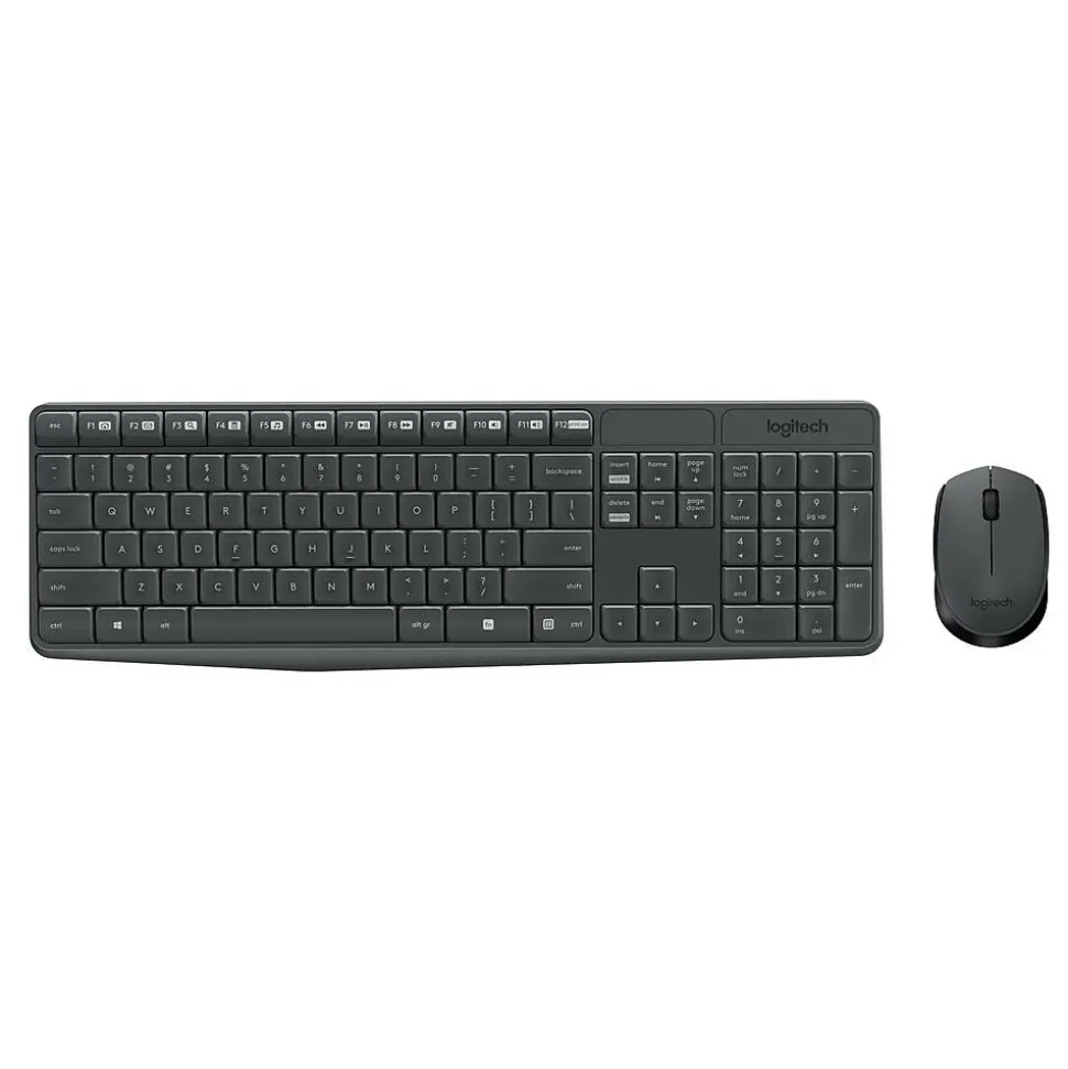 Logitech MK235 Wireless Keyboard and Optical Mouse Combo, Black (920-007897)