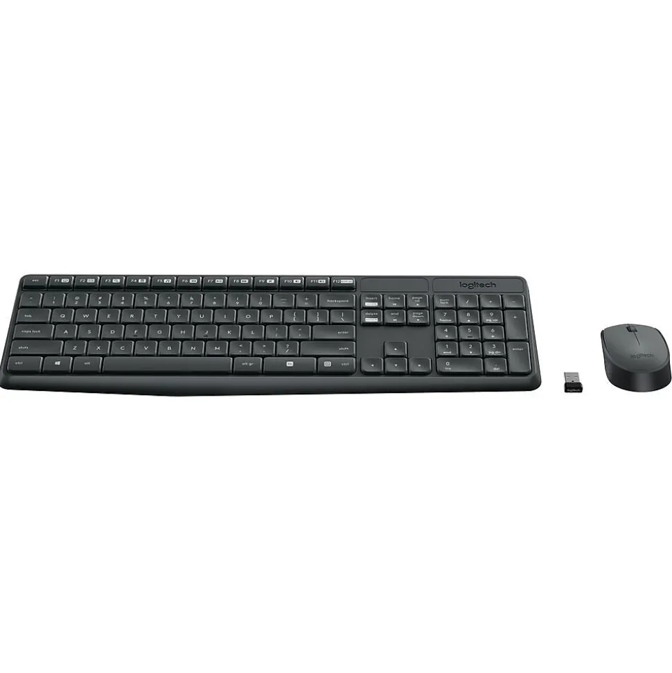 Logitech MK235 Wireless Keyboard and Optical Mouse Combo, Black (920-007897)