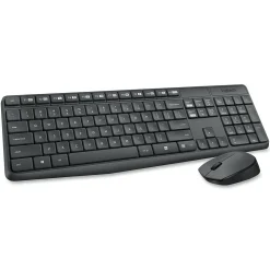 Logitech MK235 Wireless Keyboard and Optical Mouse Combo, Black (920-007897)