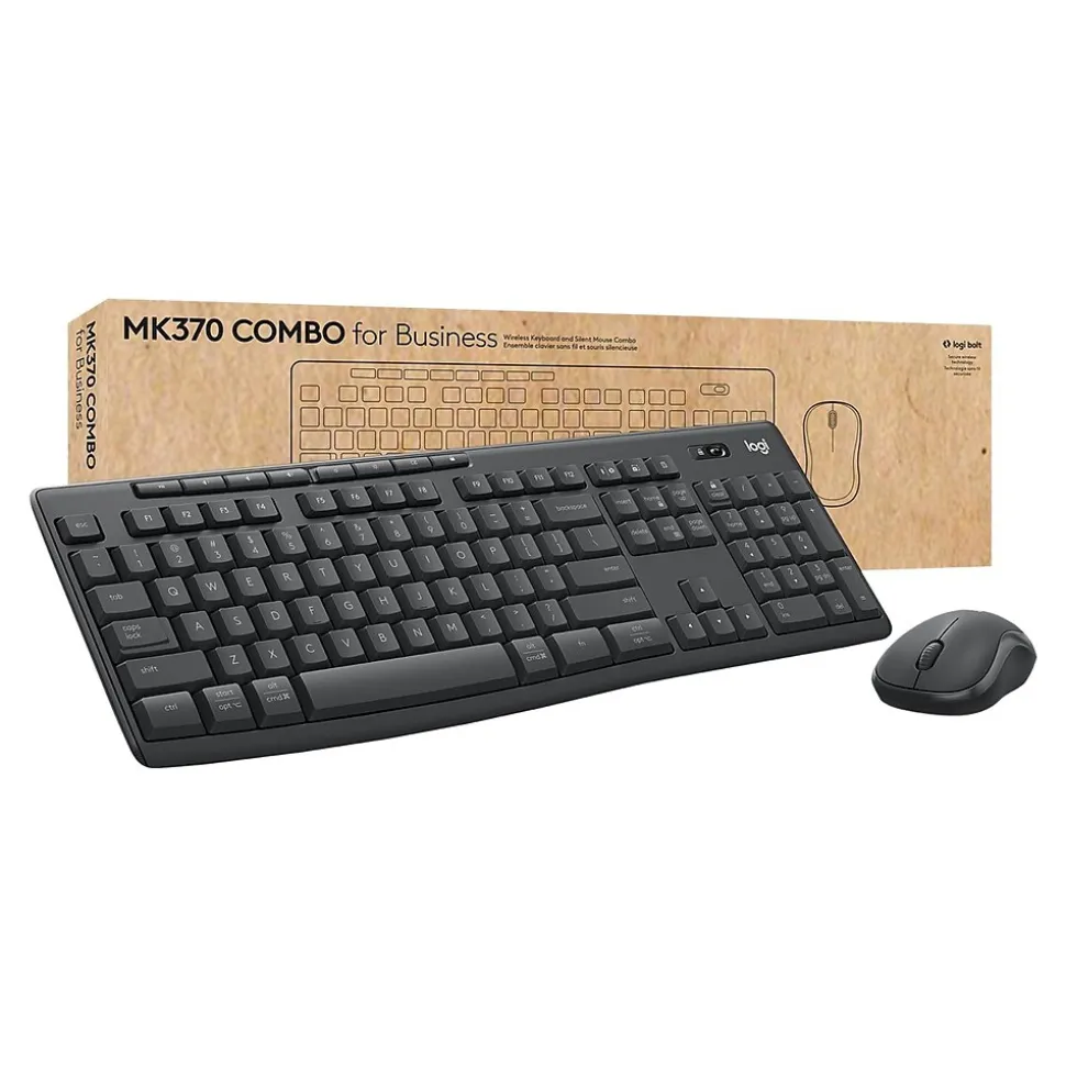 Logitech MK370 Wireless Keyboard and Mouse Combo for Business, Graphite (920-011887)