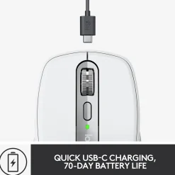 Logitech MX Anywhere 3 for Mac Ergonomic Wireless Laser Mouse, Pale Gray (910-005899)