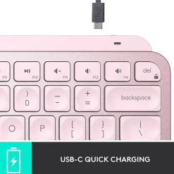 Logitech MX Keys Mini Wireless Ergonomic Keyboard, Rose (920-010474)