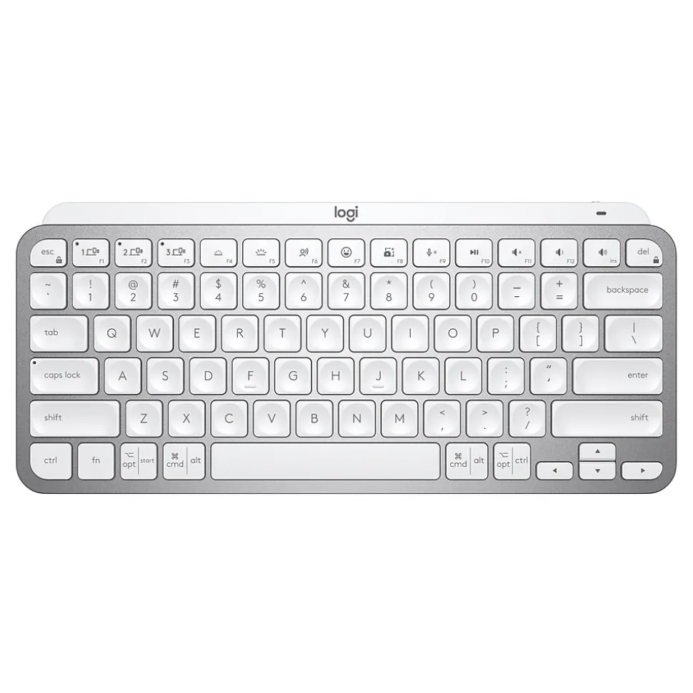 Logitech MX Keys Mini Wireless Ergonomic Keyboard, Pale Gray (920-010473)