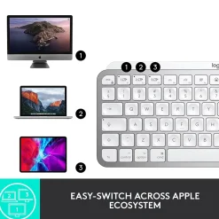 Logitech MX Keys Mini Wireless Keyboard for Mac , Pale Gray, (920-010389)