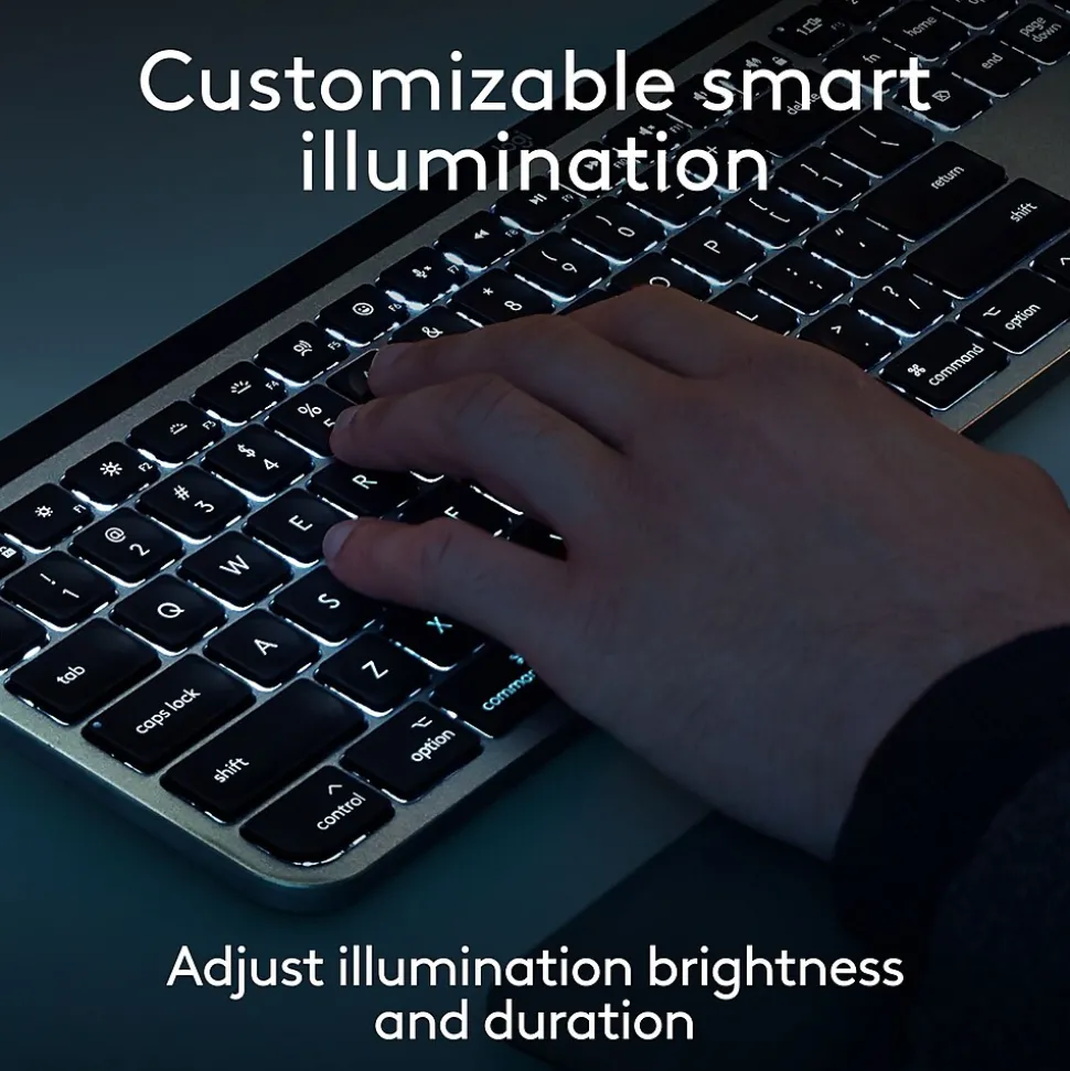 Logitech MX Keys S for Mac Wireless Keyboard, Space Gray (920-011621)