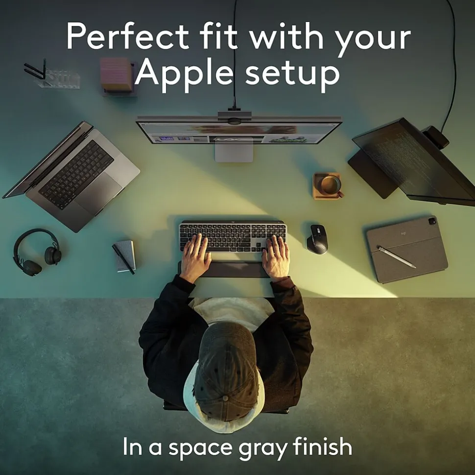 Logitech MX Keys S for Mac Wireless Keyboard, Space Gray (920-011621)