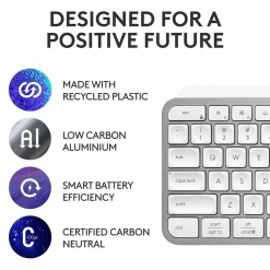 Logitech MX Keys S Wireless Keyboard, Pale Gray (920-011559)