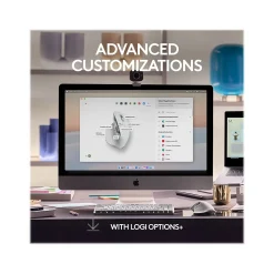 Logitech MX Master 3S for Mac Ergonomic Wireless Optical Bluetooth Mouse, Pale Gray (910006570)